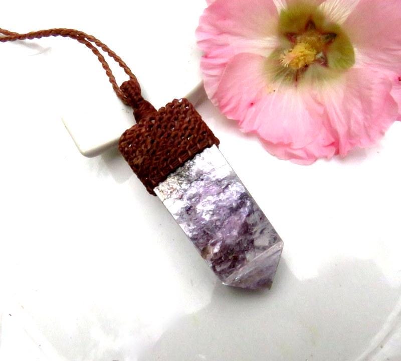Mica Necklace, Lepidolite pendant