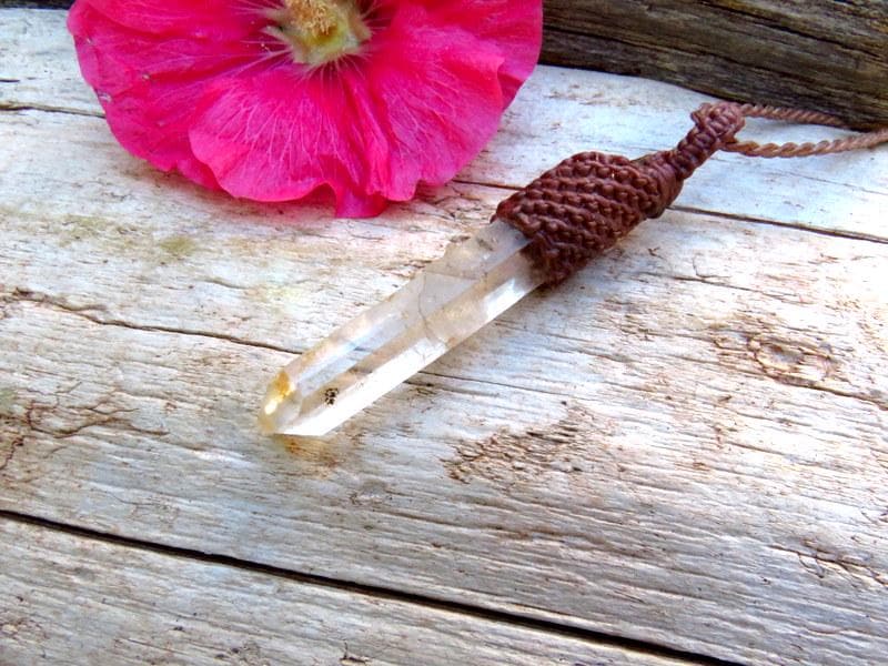 Lemurian Quartz crystal necklace, Empath crystals