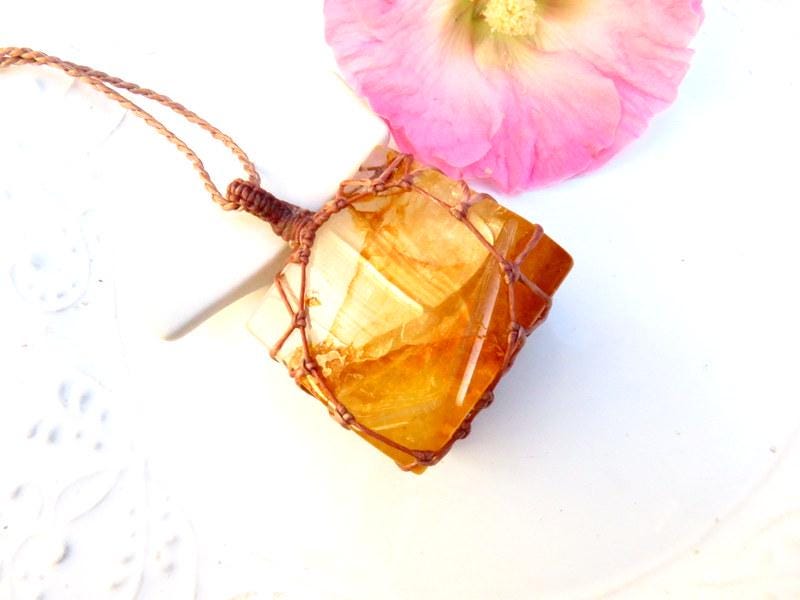 Golden Healer Quartz Necklace, healing crystal necklace gift