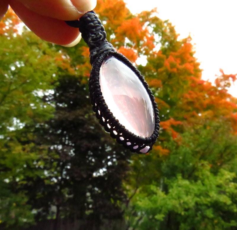 Rose quartz pendant necklace, expression of love