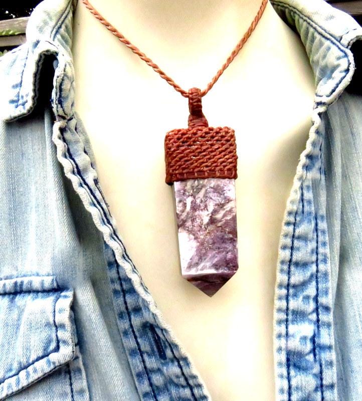 Mica Necklace, Lepidolite pendant