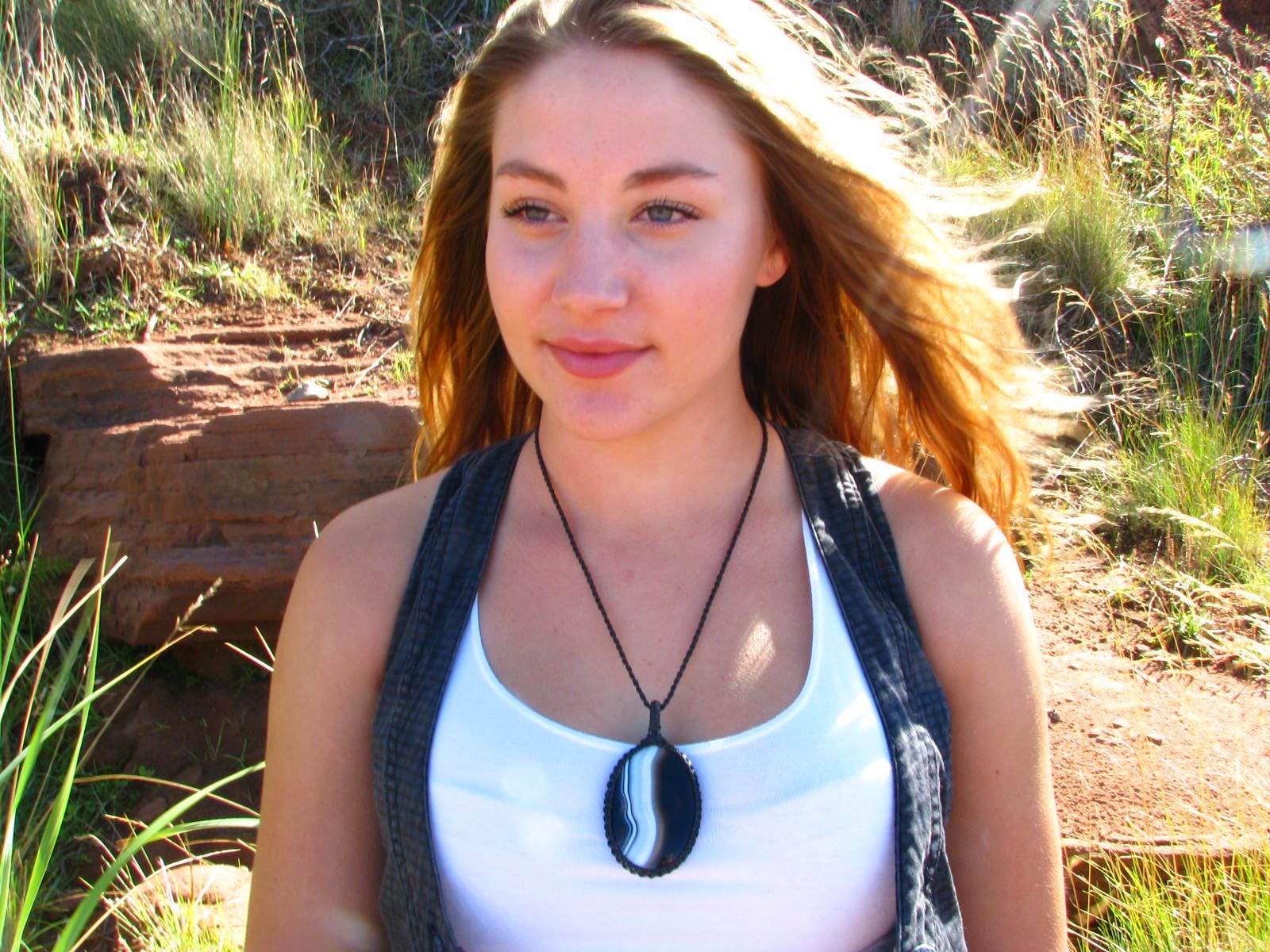 Christmas gifts for her, sardonyx gemstone necklace, casual jewelry, everyday necklace, gift ideas for the teacher, self gift, divorce gifts