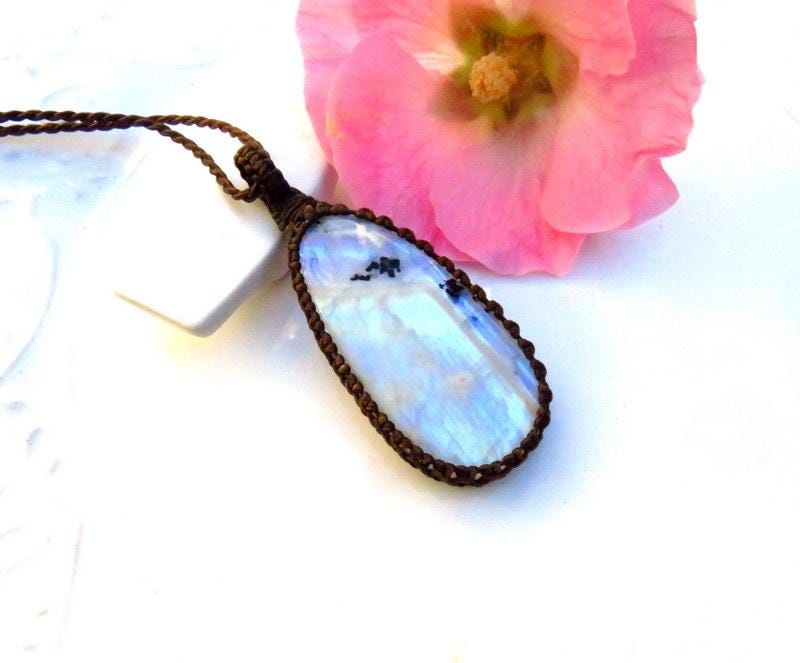 Rainbow moonstone necklace, moonstone jewelry
