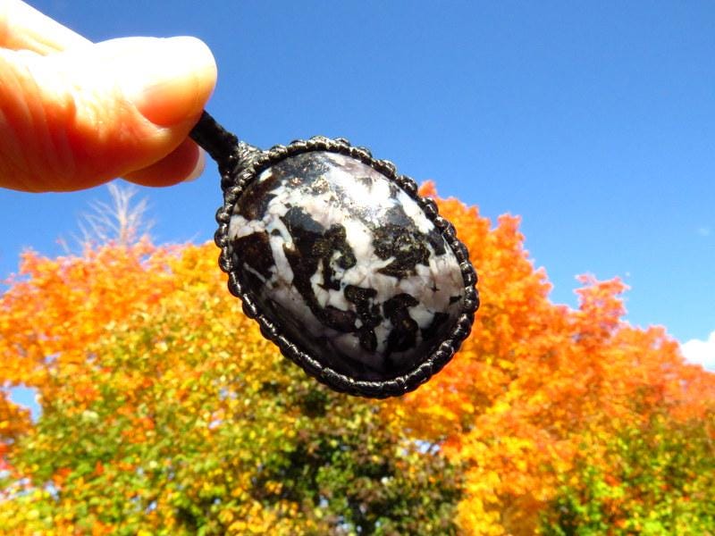 Indigo Gabbro gemstone necklace, Gift for her