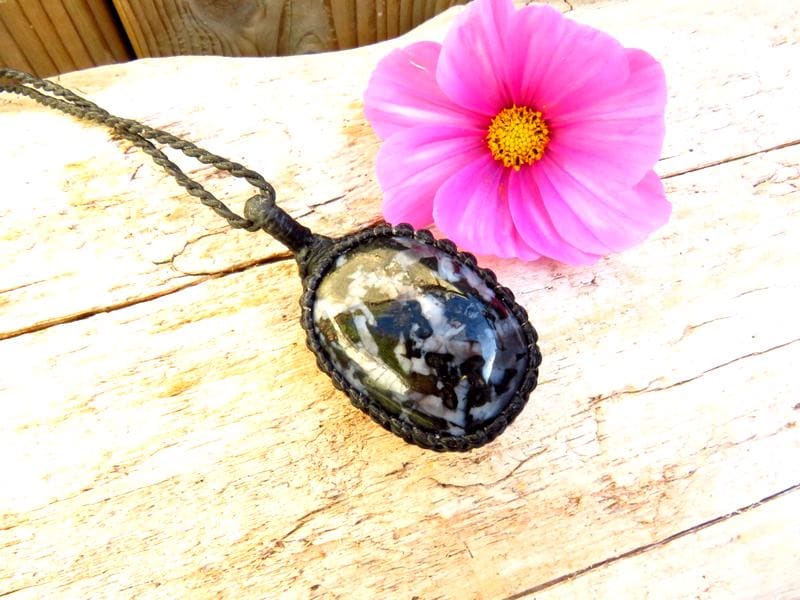 Indigo Gabbro gemstone necklace, Gift for her