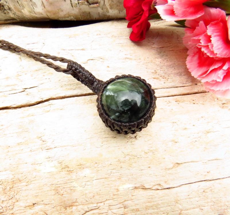 Mothers Day Gift, Seraphinite sphere necklace