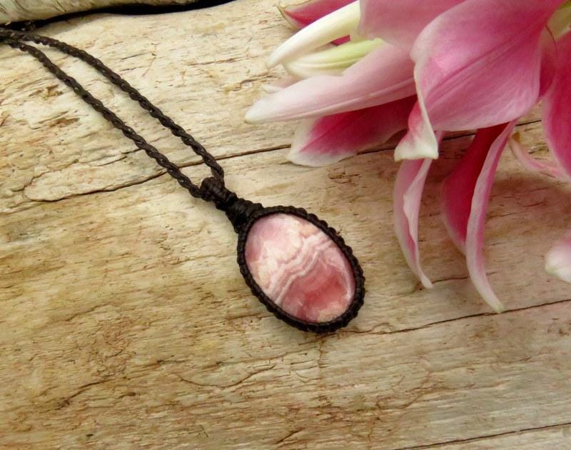 Gift ideas for her, Rhodocrosite gemstone necklace
