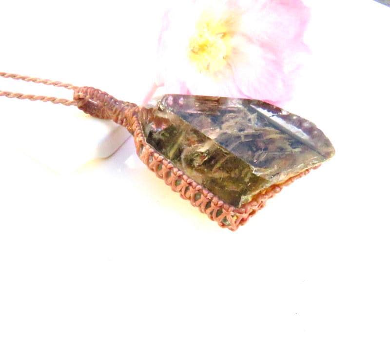 Shamanic Dream Quartz crystal necklace, lodolite jewelry, gift ideas for the crystal lover, christmas gift