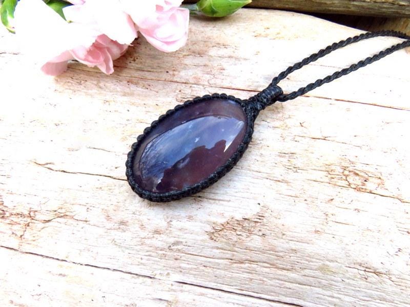Purple Chalcedony necklace, unique gemstone jewelry, christmas gift, valentines day self gifting