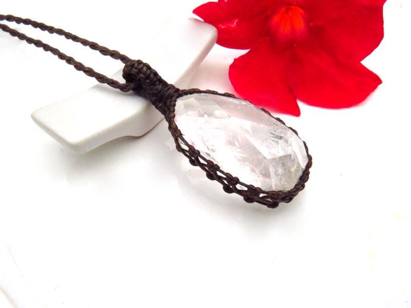 Faceted Quartz crystal necklace, christmas gift ideas for the crystal lover