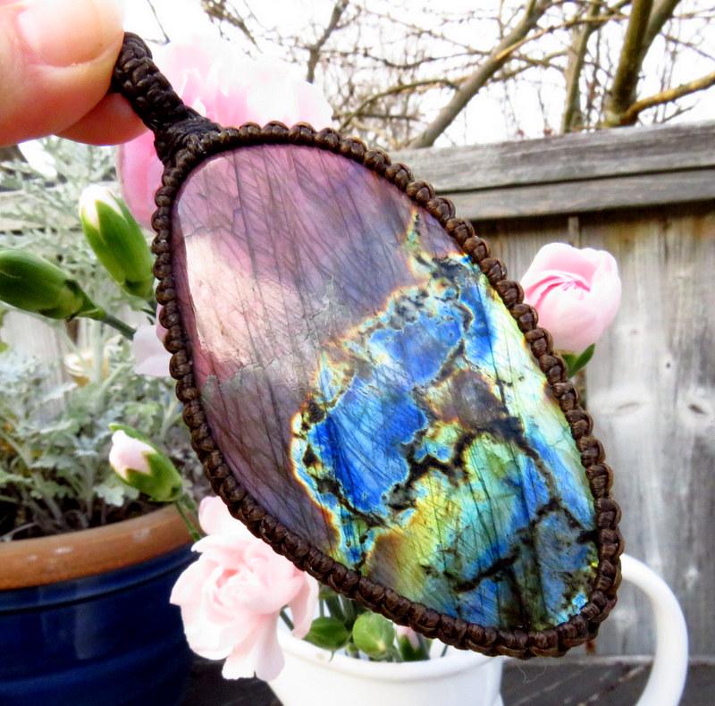 Rainbow Labradorite necklace, statement piece