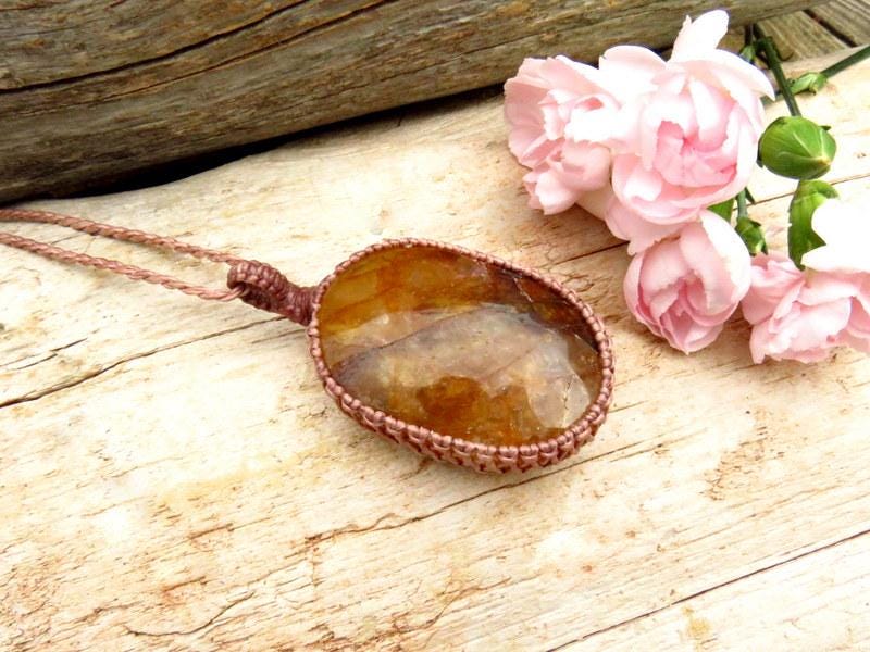 Golden Healer Quartz Necklace, healing crystal gift