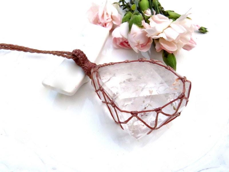 Freeform Quartz crystal necklace, christmas gift ideas for the glam fan