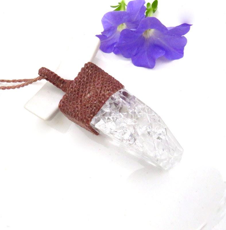 Valentines Day gift ideas for her, Fire and Ice quartz crystal necklace
