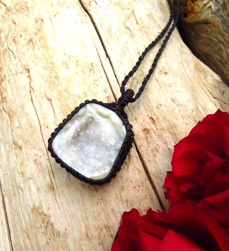 Agate Druzy Necklace, Christmas gift