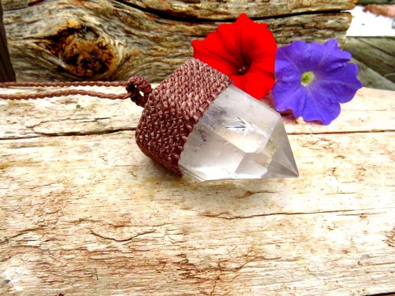 Quartz crystal necklace, valentines day gift ideas for her