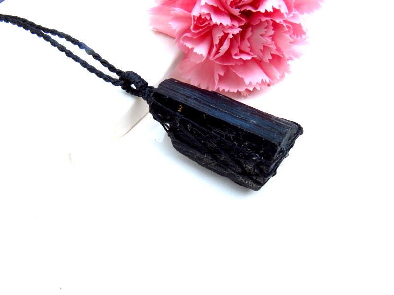Black Tourmaline Crystal necklace, tourmaline pendant
