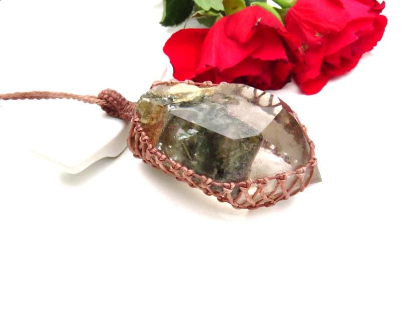Shamanic Dream Quartz necklace, gemstone jewelry