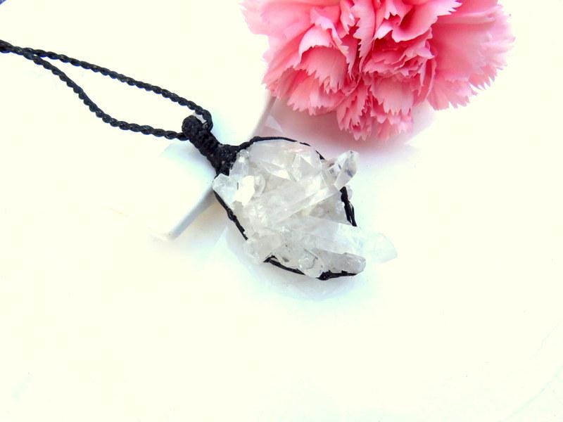 Arkansas Quartz crystal necklace, crystal healing pendant