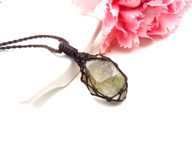 Brookite Quartz macrame necklace, Crystal gifts, crystal lover, valentines day, mothers day jewelry