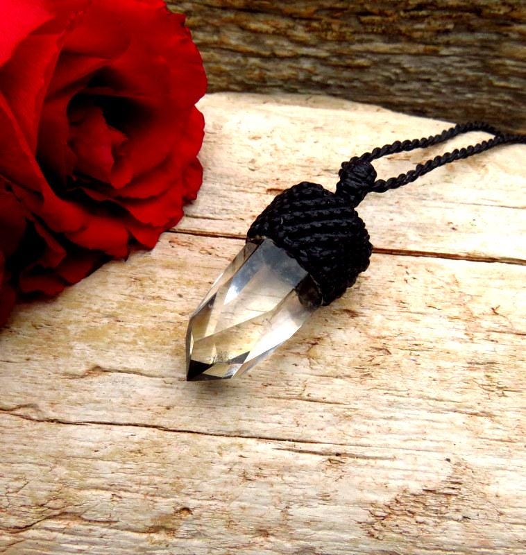 Crystal jewelry, Quartz Crystal Point Necklace, Facet cut, gifts for her, spiritual jewelry, valentines day
