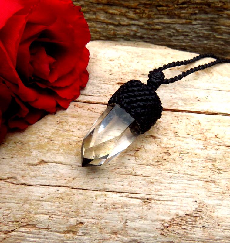 Crystal jewelry, Quartz Crystal Point Necklace