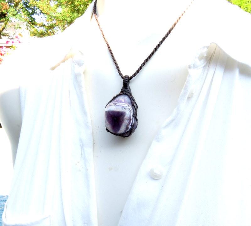 Dream Amethyst macrame necklace, gift ideas for graduation