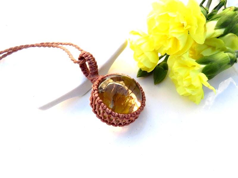 Smokey Quartz crystal sphere necklace, macrame gemstone jewelry, for her, crystal collector