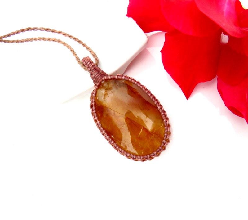 Golden Healer Quartz Necklace, healing crystal necklace gift, golden healer gemstone pendant, crystal jewelry, etsy gemstone jewelry