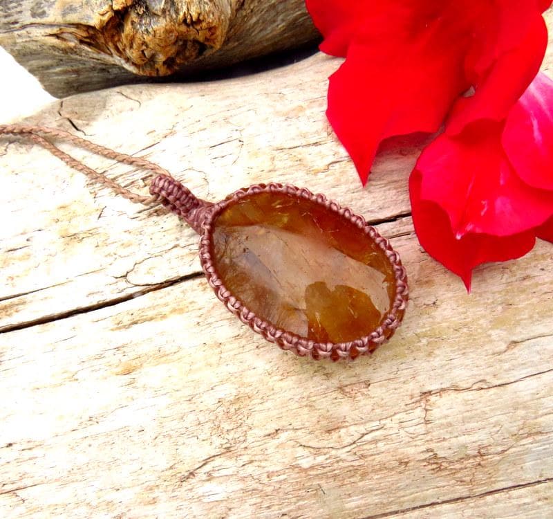 Golden Healer Quartz Necklace, healing crystal necklace gift, golden healer gemstone pendant, crystal jewelry, etsy gemstone jewelry