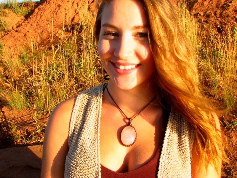 Mothers Day gift ideas, Rose Quartz Necklace Pendant, gifts for her, wrapped crystals, boho beauty