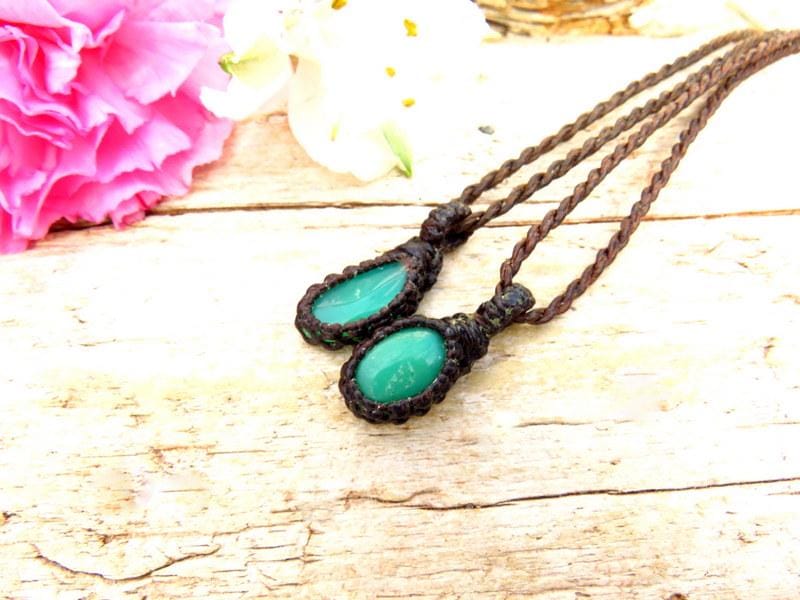Chrysoprase layering Necklace set, Gift for mom, beach jewelry, boho hippie, care package gifts, stacked necklace