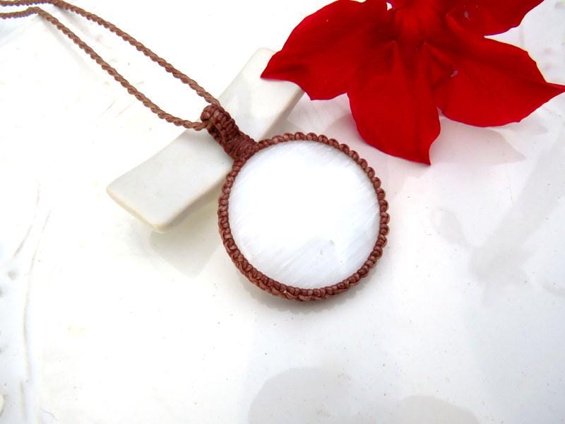 Selenite crystal necklace, gift ideas for the zen seeker, boho beauty, guardian angel jewelry, goddess pendant
