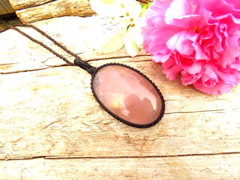 Mothers Day gift ideas, Rose Quartz Necklace Pendant, gifts for her, wrapped crystals, boho beauty