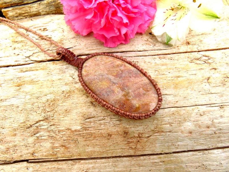 Sunstone necklace, macrame necklace, gift ideas for the supernaturalist, Libra crystals, summer necklace, mothers day
