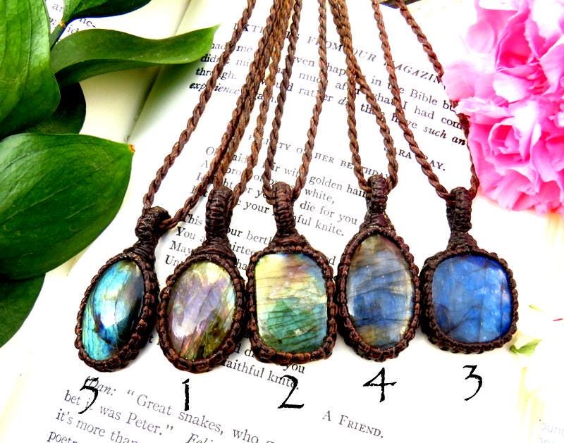 Labradorite Necklace, macrame pendant, mothers day gift for her, boho beauty, jewelry lover
