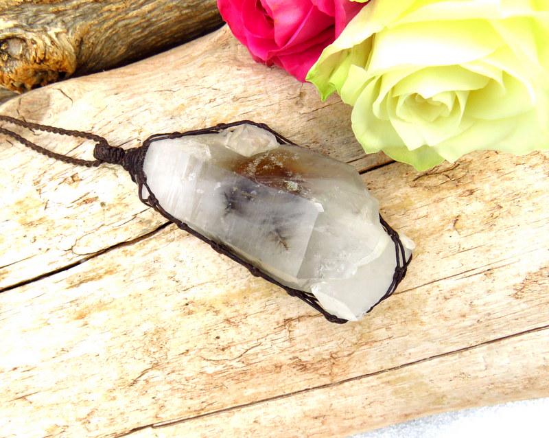 Brookite Quartz macrame necklace, Crystal gifts, rare gemstones, statement necklace, unique gift ideas