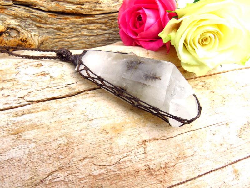 Brookite Quartz macrame necklace, Crystal gifts, rare gemstones, statement necklace, unique gift ideas