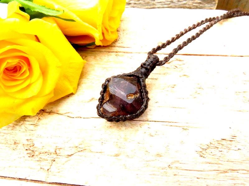 Shangaan Amethyst crystal necklace, rare gemstones, zimbabwe gemstone, rock collector