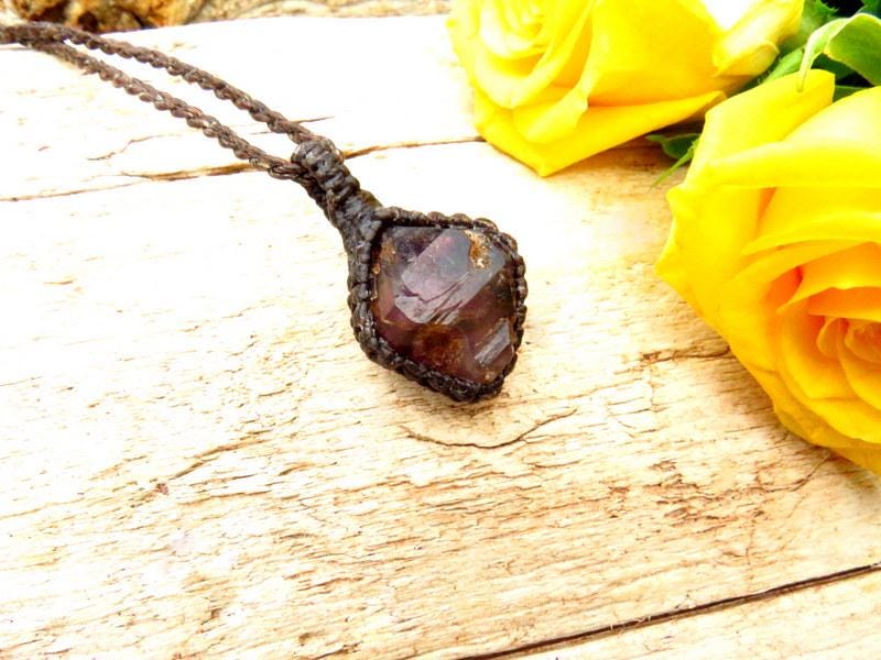 Shangaan Amethyst crystal necklace, rare gemstones, zimbabwe gemstone, rock collector