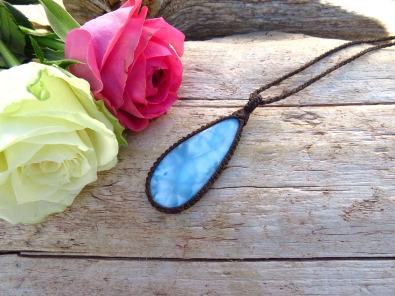 Larimar gemstone necklace, trending jewelry