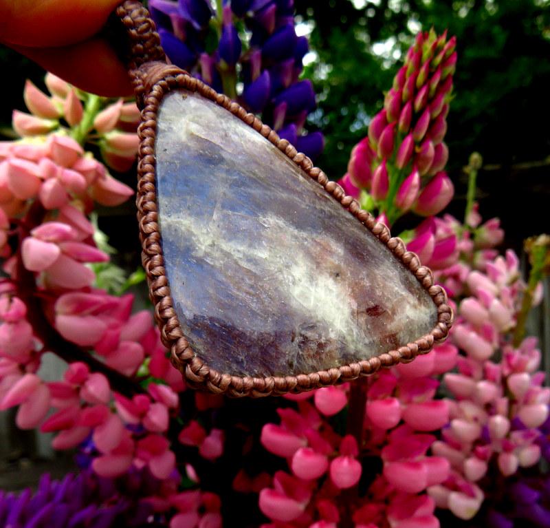Sunstone Moonstone macrame necklace, gift ideas for her