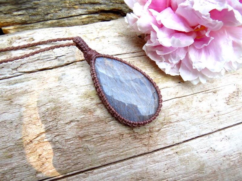 Facet cut Belomorite Moonstone necklace, christmas gift ideas moonstone gemstone necklace, handmade jewelry for women