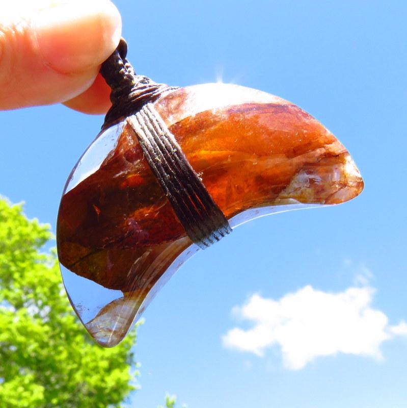Golden Healer Quartz macrame necklace, gemstone necklace