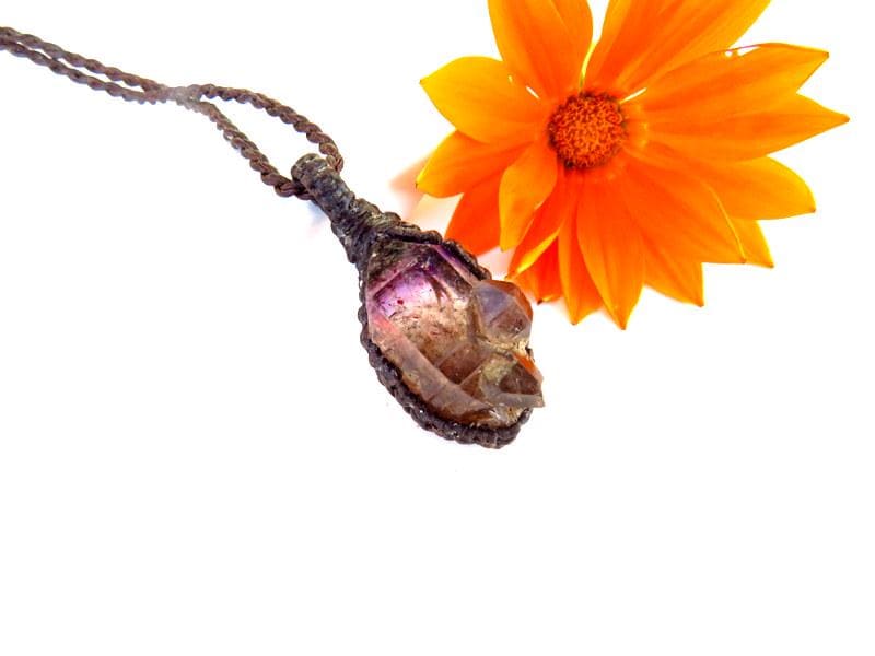 Shangaan Amethyst crystal necklace, rare gemstones
