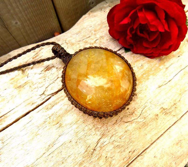 Golden Healer Quartz Necklace, healing crystal gift, ideas for the rock collector, crystal lover