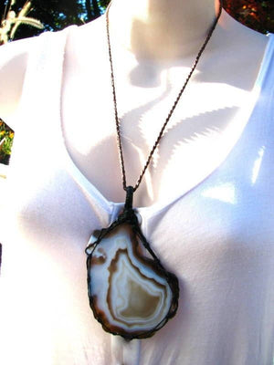 Sardonxy Gemstone Necklace, Statement necklace