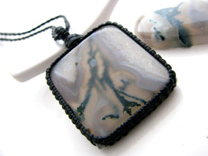 Moss Agate Necklace / Moss Agate jewelry / Wife gift / Daughter gift / energy stone