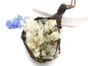 Quartz cluster crystal healing necklace, Quartz jewelry