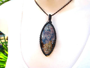 RARE Turkish Stick Sagenite Agate Necklace / Exotic stones /  Stone jewelry